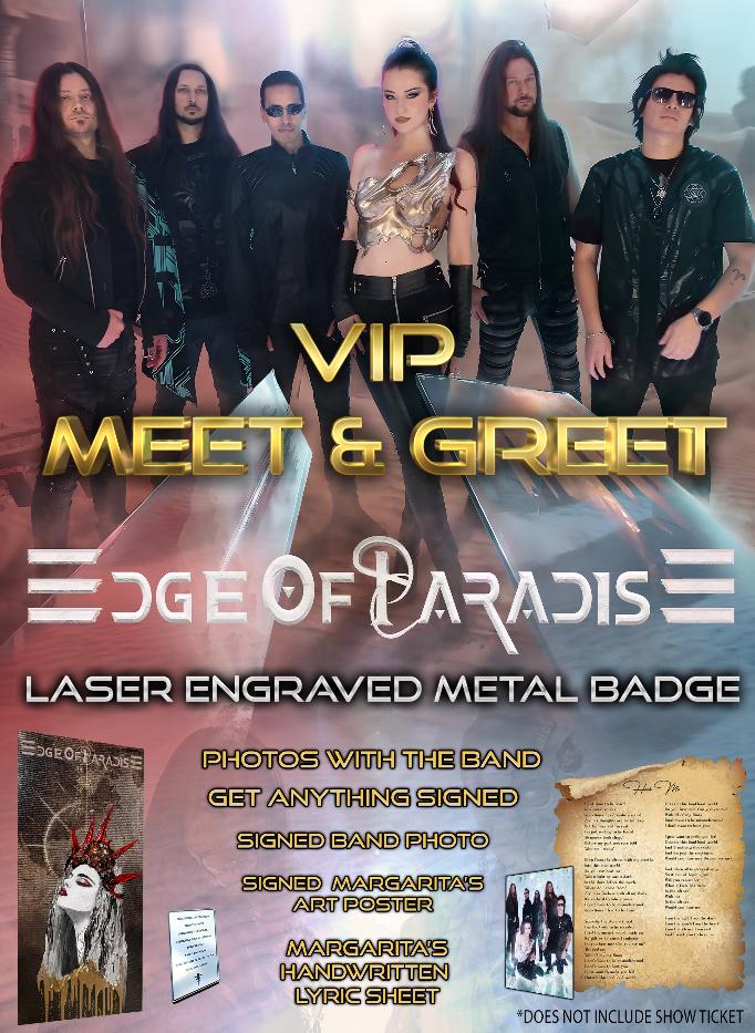 Edge of Paradise live concert tour poster 2026 cinematic rock band Europe shows